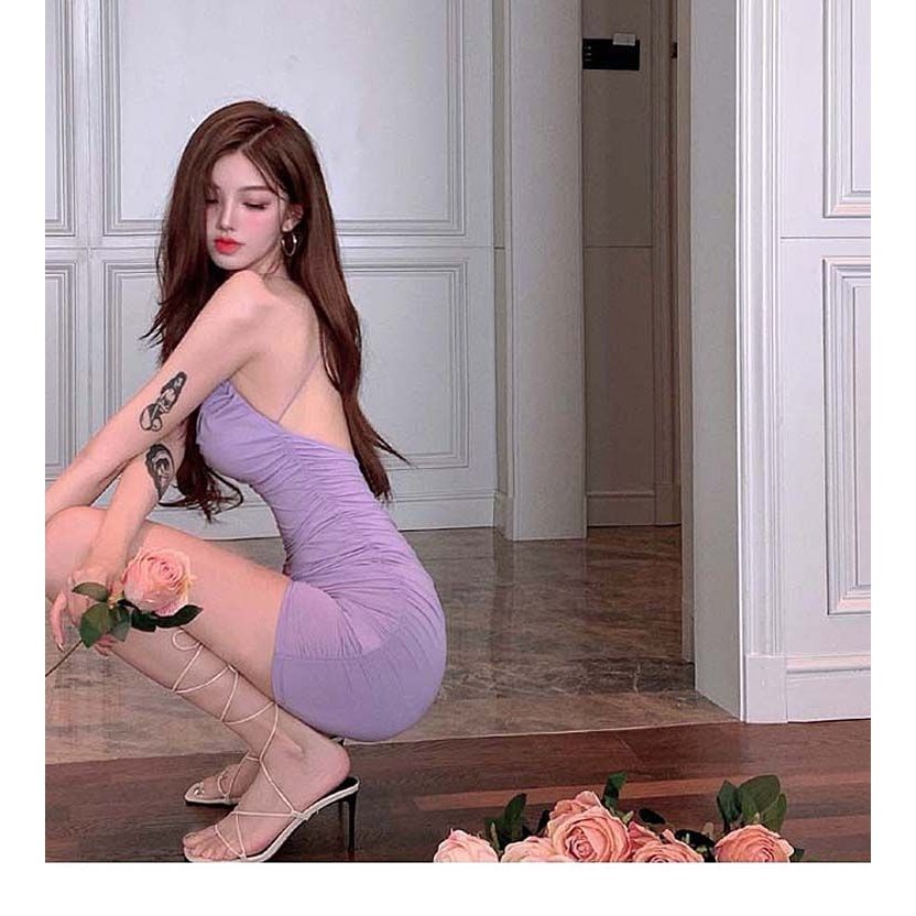 เดรสรัดรูป เดรสสายเดี่ยว โชว์หลัง เซ้กซี่ CN2189