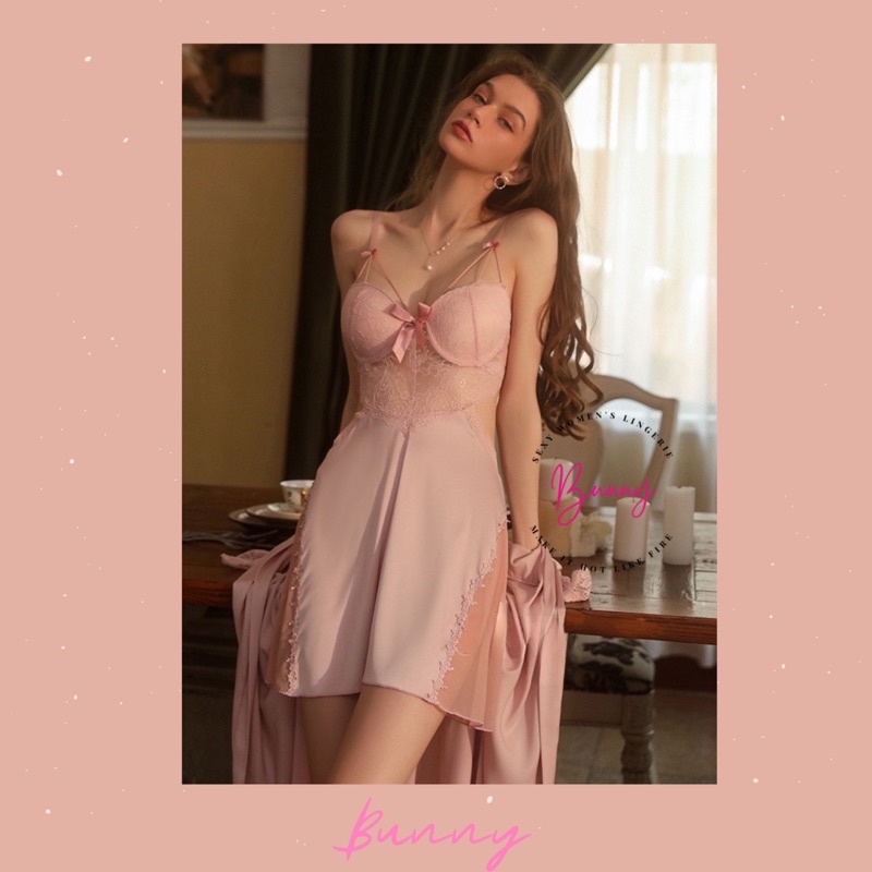 ชุดนอนเซ็กซี่ ชุดนอนซาติน สไตล์ฝรั่งเศษ 💥พร้อมส่งในไทย💥