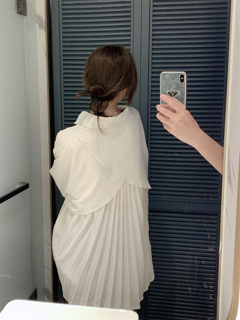 #ชมพู เสื้อเชิ๊ตอัดพีทหลัง + เสื้อสายเดี่ยว รหัส TS174 สำเนา