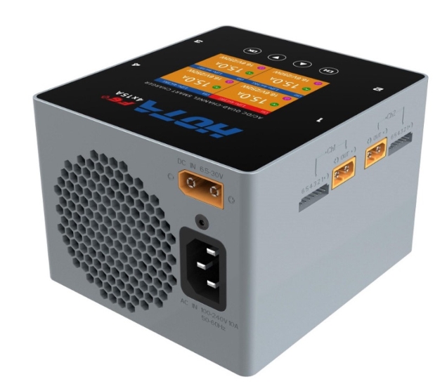 Hota F6+ 4port Quad-Channel Smart Charger (AC/DC) AC 500W / DC 250Wx4 15Ax4 Port เสียบไฟบ้านใช้งานได้ทันที แยกช่องอิสระ