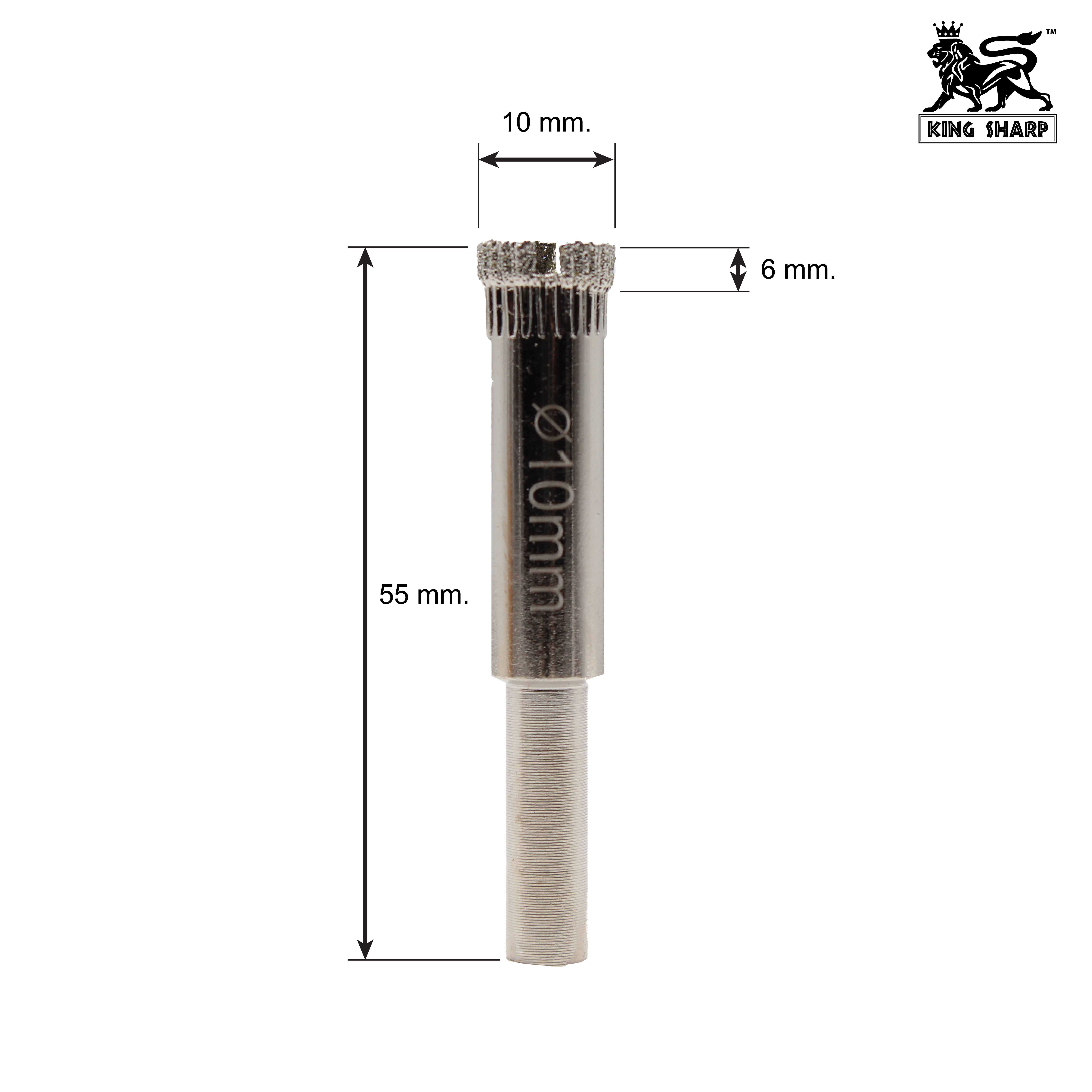 เพชรเจาะกระจก KINGSHARP (P) 10x55 mm.