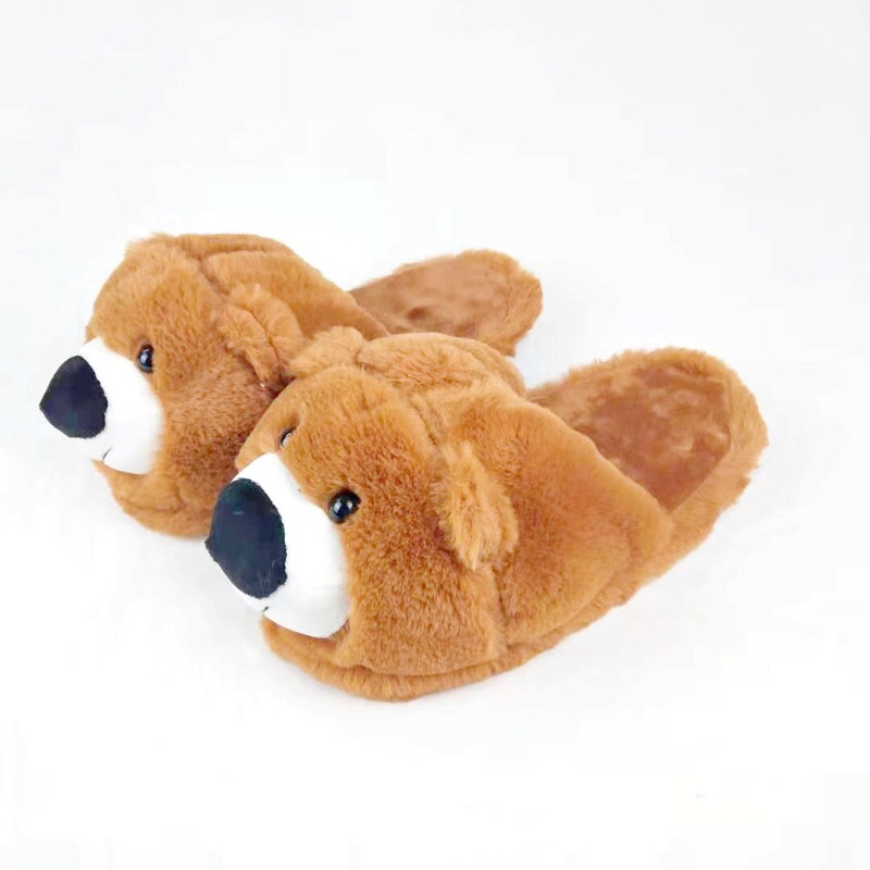 รองเท้าสลิปเปอร์ น้องหมา 🐶🐶 (23-27CM) PL01-ป๊อกน้ำตาล