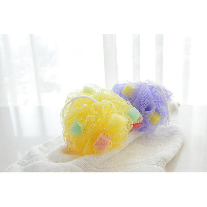 ฟองน้ำถูตัว ตาข่ายถูตัว คละสี พร้อมส่ง