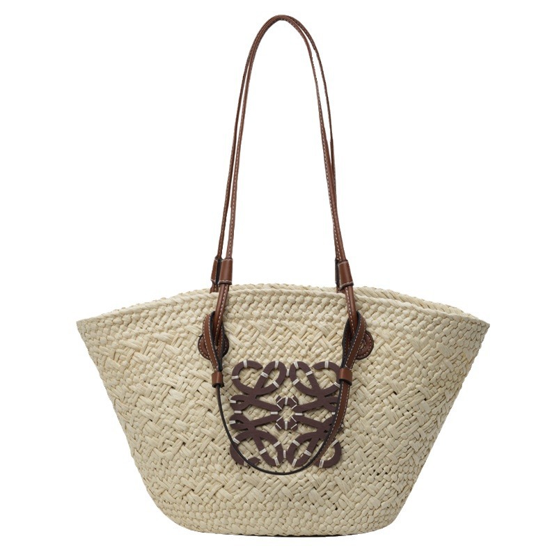 กระเป๋าหนังแท้ Crossborder Raffia Travel กระเป๋าถือผู้หญิง 20 งานเทียบแบรนด์ เป๊ะทุกมุม ไม่มีโลโก้