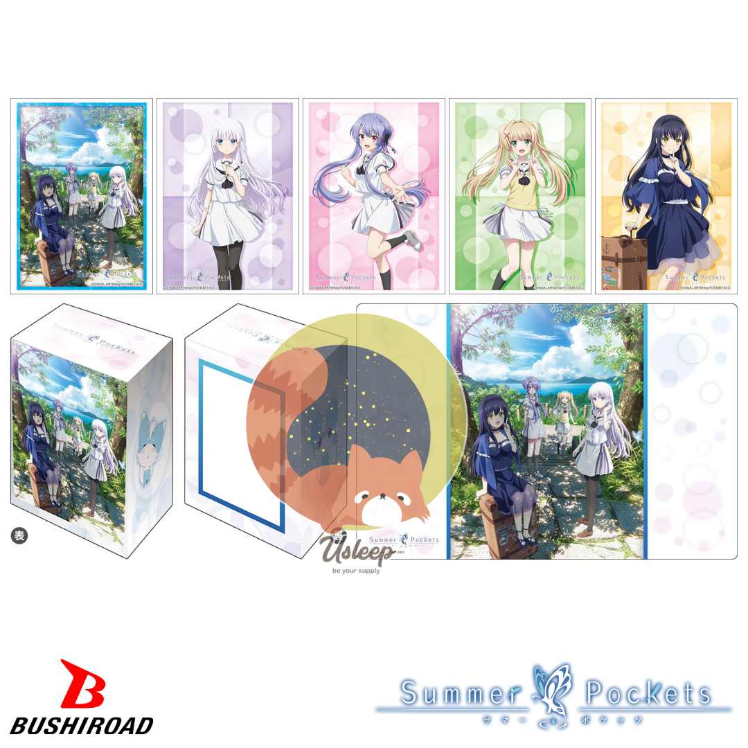 [PRE-ORDER] Bushiroad Sleeve & Deck Holder V3 & Rubber Mat V2 Summer Pockets : Shiroha Naruse, Ao Sorakado, Kamome Kushima, Tsumugi Wenders