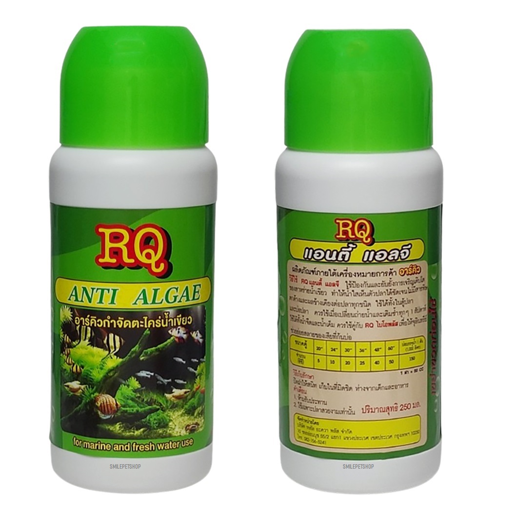 RQ Anti Algae (น้ำยากำจัดตะไคร่ น้ำขียว สาหร่าย ตะไคร่ ในบ่อปลา และตู้ปลา)