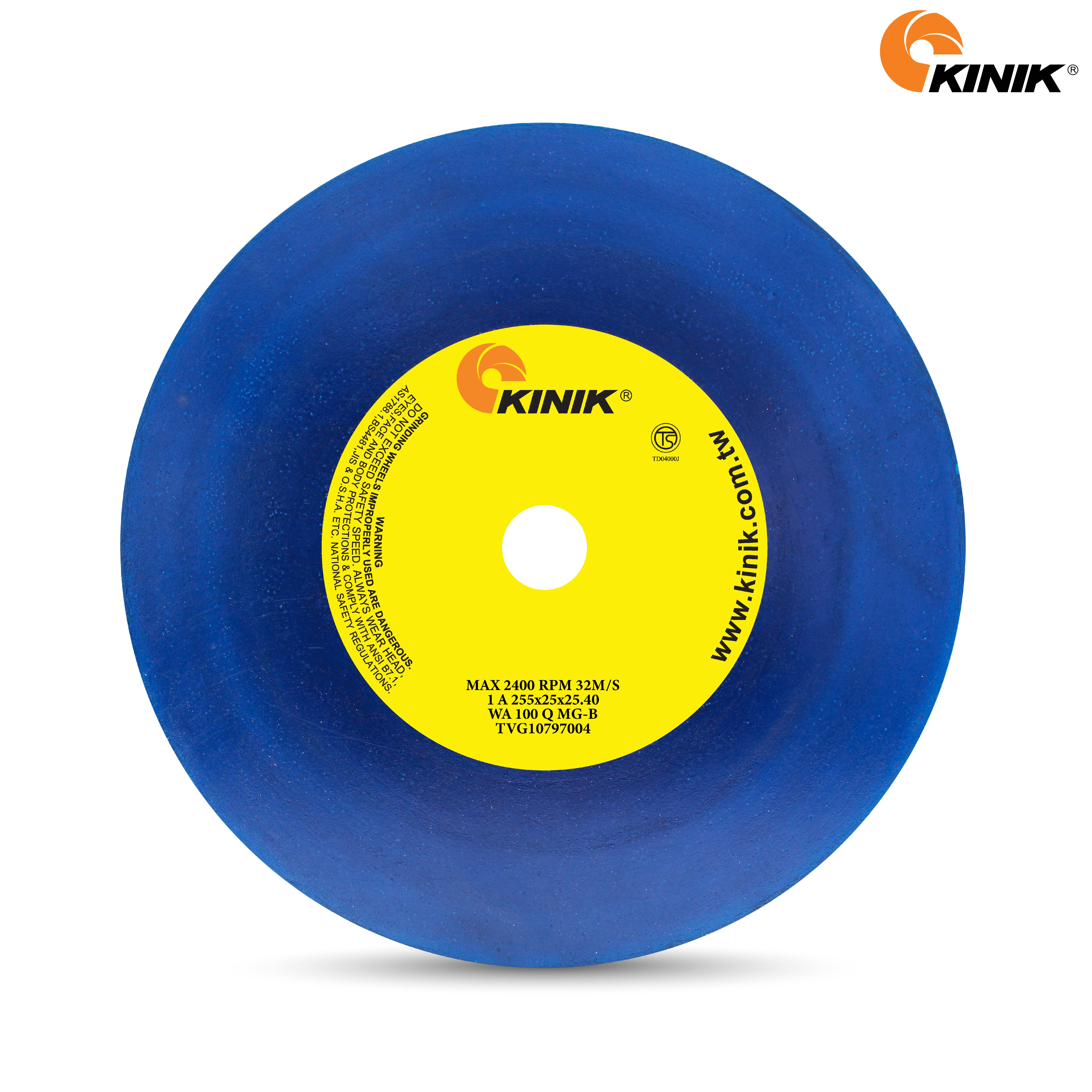 หินเจียร KINIK WA100QMG1A 255x25x25.4 mm.