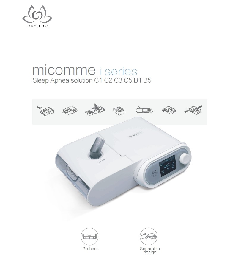 เครื่องช่วยหายใจ Auto Bipap Micomme รุ่น B5 ลดการนอนกรน หยุดหายใจขณะหลับ
