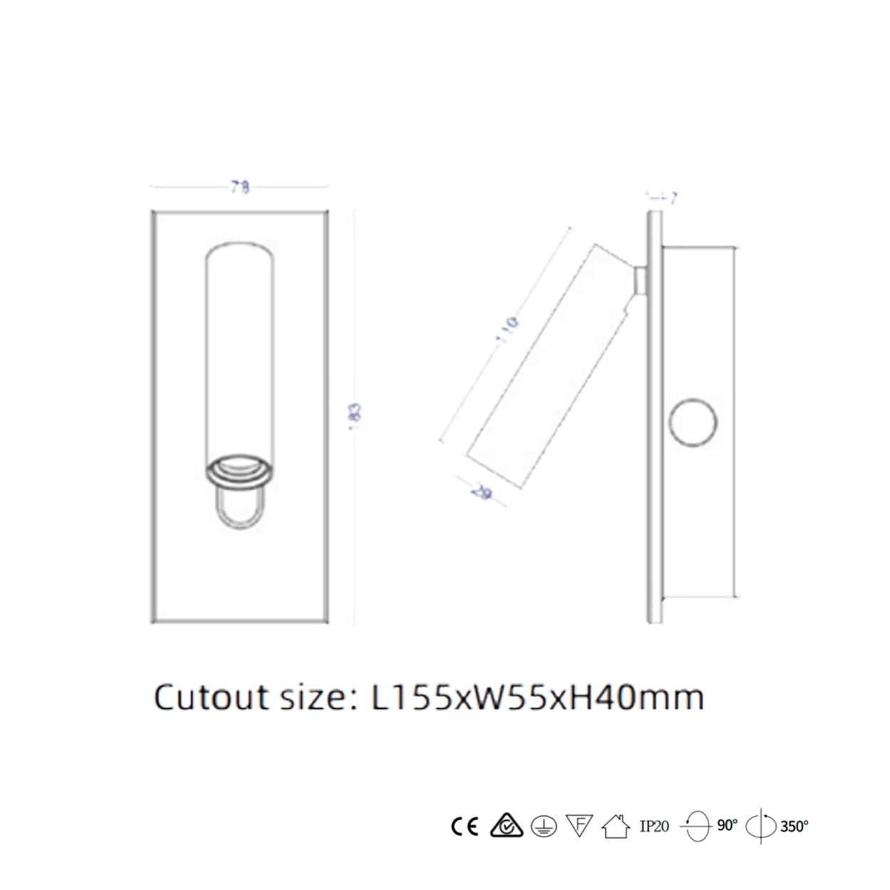 โคมไฟอ่านหนังสือติดผนัง Wall Reading Lamp Metal + Aluminium LED Cree 3W IP20 (KP033)