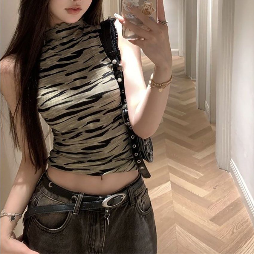 เสื้อครอป แขนกุด ทหาร รหัส CN2695