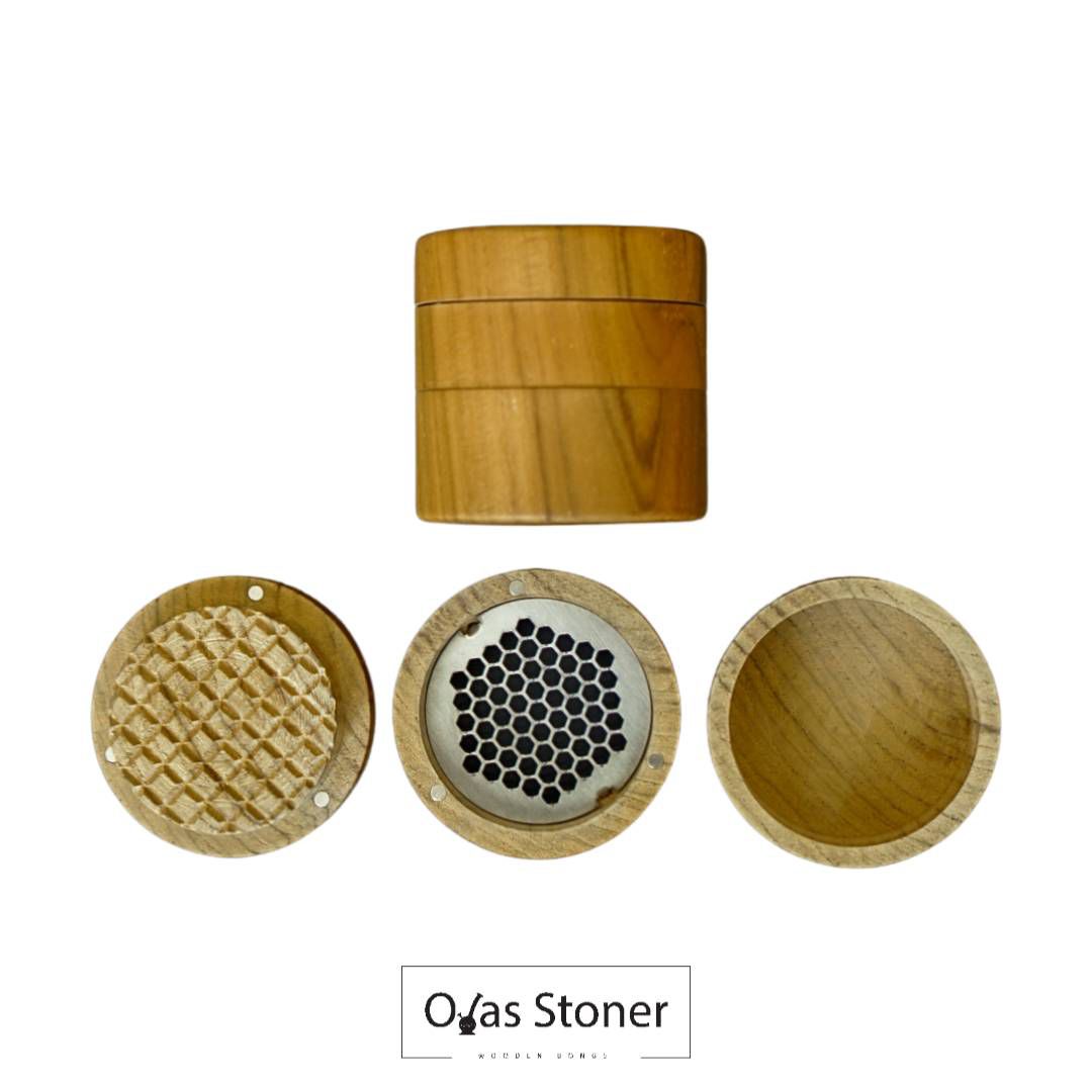 ที่บดสมุนไพร 3 ชั้น Ojas Grinder 3 Layers -Teak Herb Grinder 3 Layers - ไม่มีค่าจัดส่งเพิ่ม