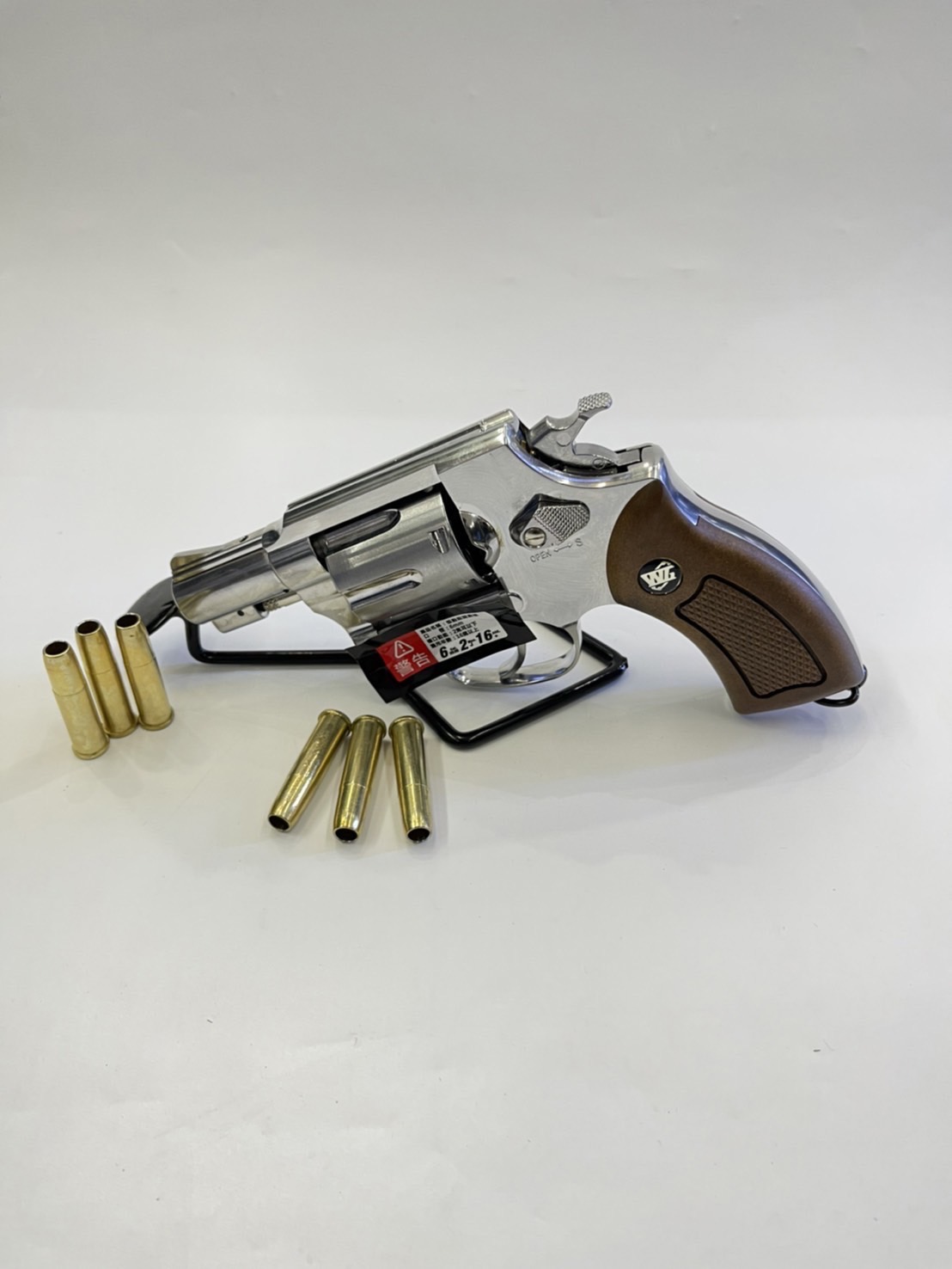 Wingun 733 "2 นิ้ว ระบบแก๊ส CO2 สีเงิน กริ๊ปน้ำตาล