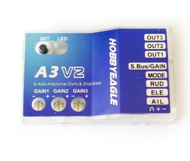 Hobby eagle Gyro A3 V2 Airplane Flight Controller Stabilizer for RC plane ไจโร สำหรับเครื่องบิน ทำให้บินง่ายขึ้น