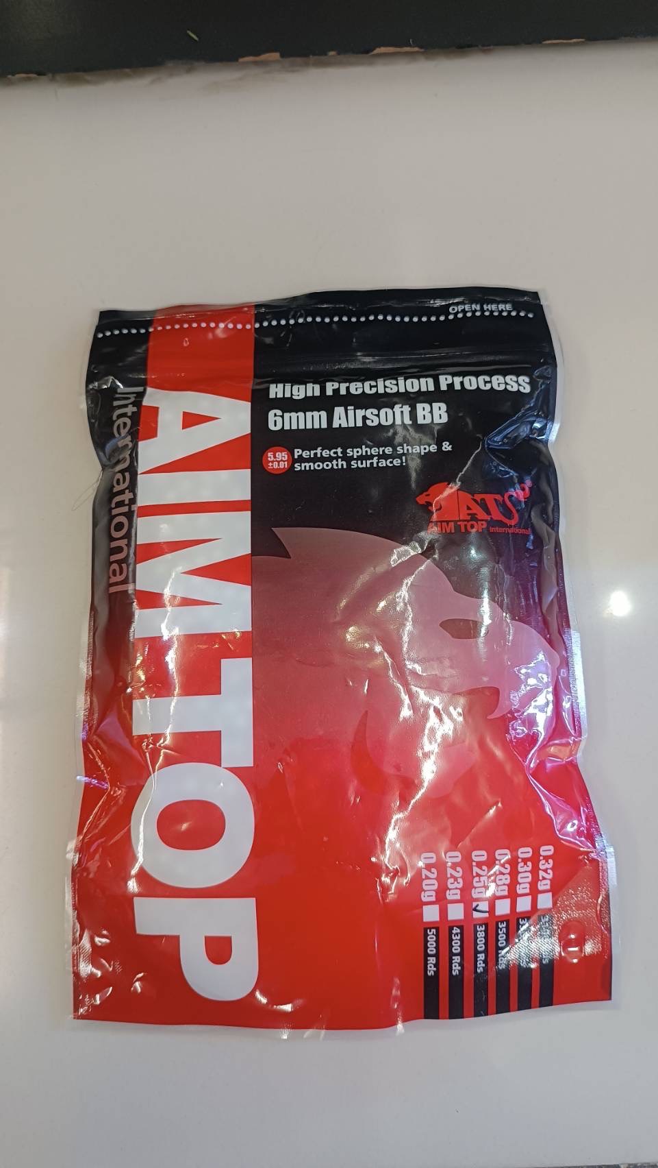 AIMTOP หนัก 0.25g. เรืองแสง 3,800 นัด สีเขียว