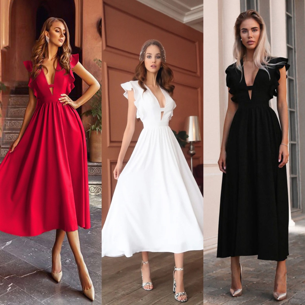 เดรสขาว เดรสยาว LUXURY รหัส LY068