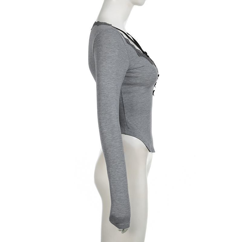 เสื้อครอป สไตล์เกาหลี รุ่นแขนยาว รหัส CN2745