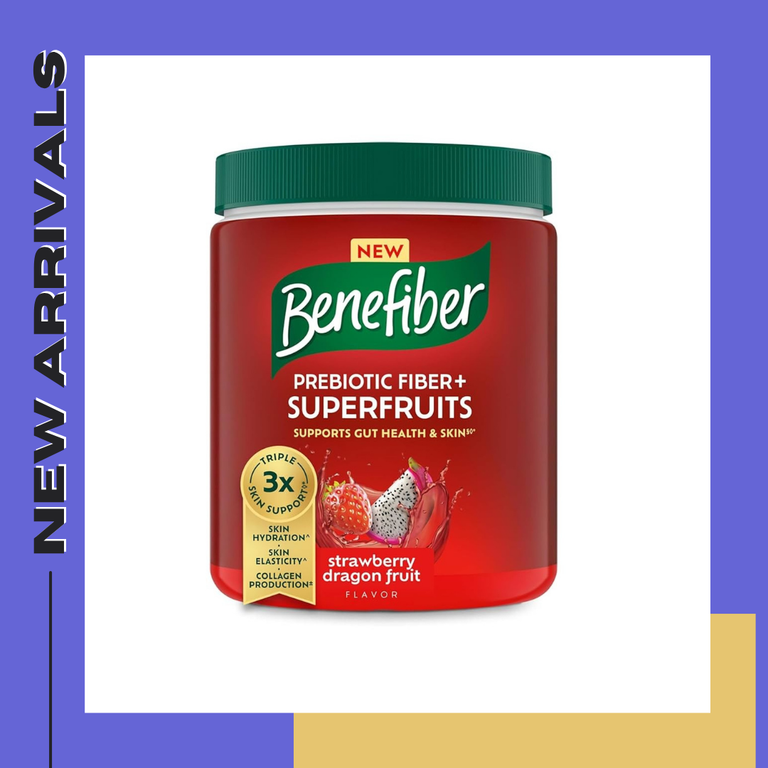 Benefiber Prebiotic Fiber + Superfruits Dietary Supplement, Strawberry Dragon Fruit Flavor, 8.8 oz (250g), 25 Day Supply ไฟเบอร์+พรีไบโอติก