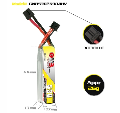 แบต GNB 2เซล 300-900mah HV PH2.0 XT30 PH2.0 3PIN แบตสำหรับ RC รถ เรือ เครื่องบิน โดรน หุ่นยนต์ มีให้เลือกหลายขนาดความจุ