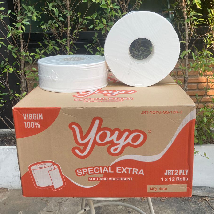 กระดาษชำระม้วนใหญ่ JRT YOYO 2 ชั้น
