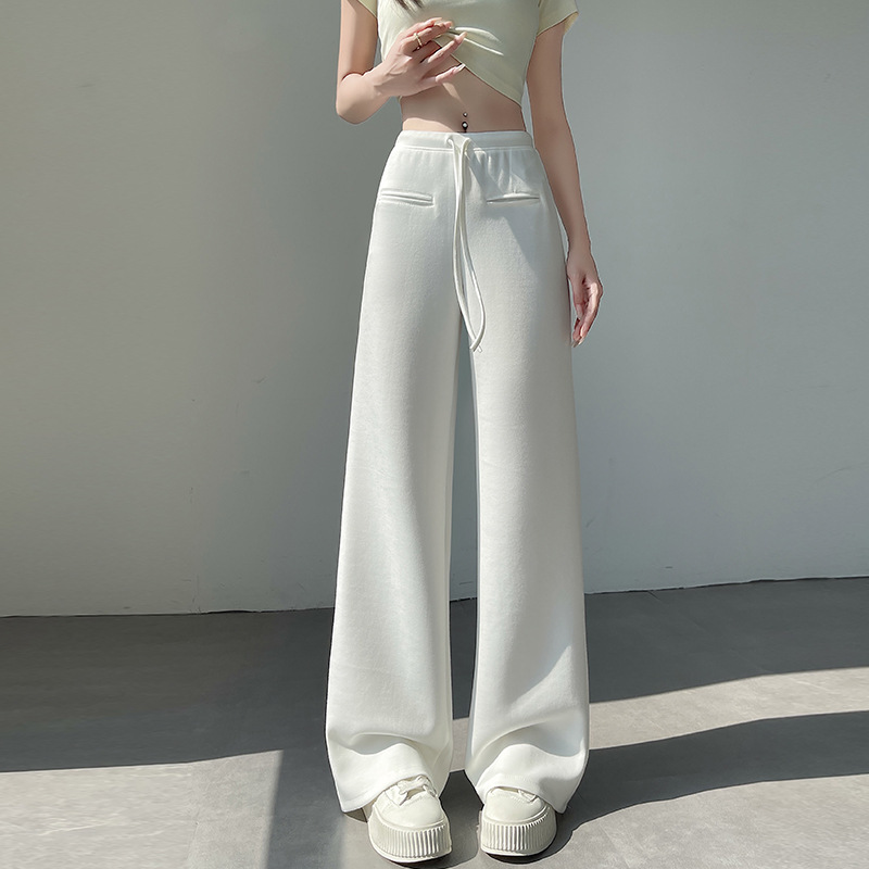 กางเกงขายาว สีขาวเบจ ทรงกระบอก พร้อมส่งในไทย