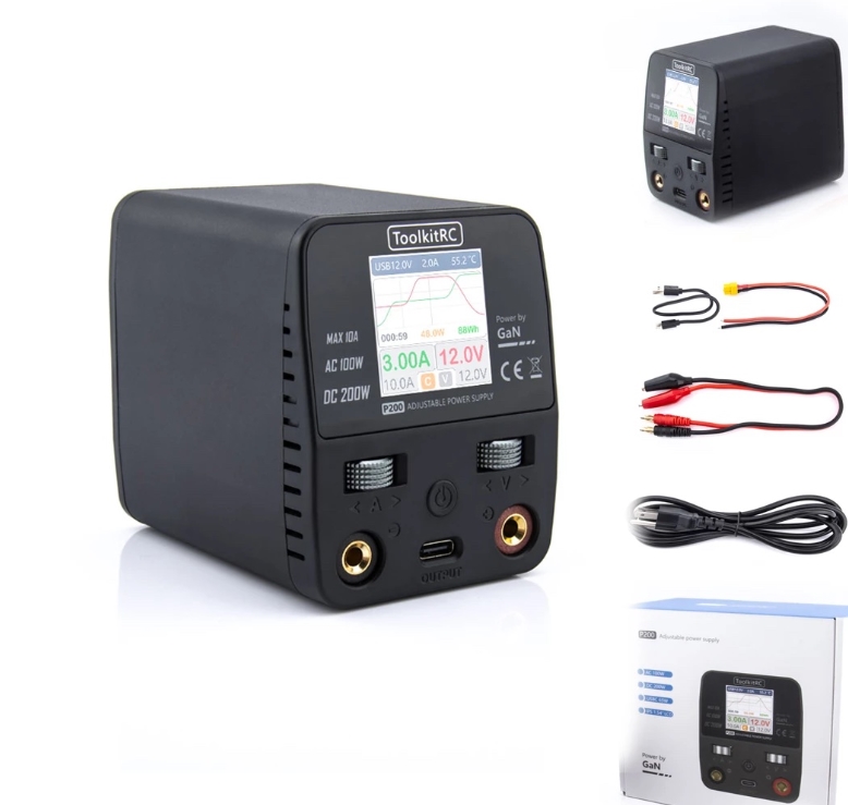 ToolkitRC P200 200W 10A High Power Charger Adapter AC100W Mini Desktop Power Supply