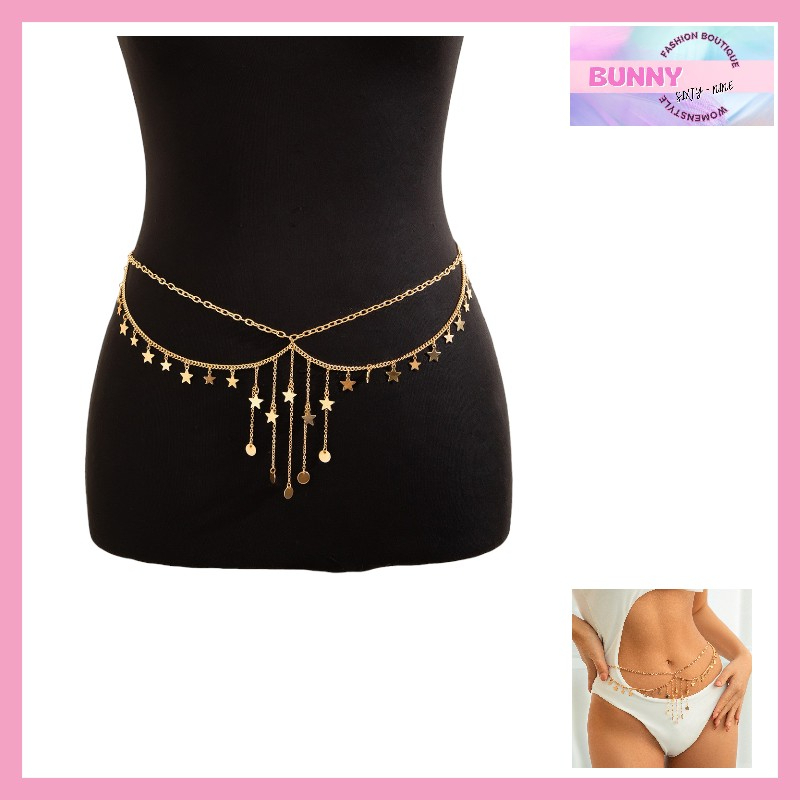 สร้อยคาดเอว โซ่คล้องเอว สร้อยหน้าอก สร้อยใส่เต้น สร้อยบิกินี่ สําหรับผู้หญิง 1 ชิ้น