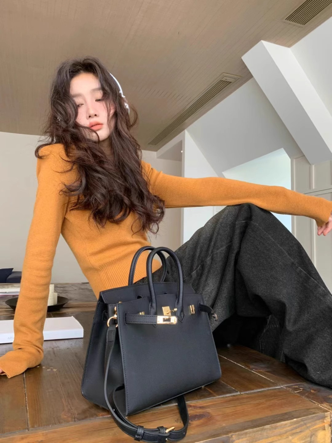 เสื้อแขนยาวฮู้ด เสื้อไหมพรม รหัส CN2379