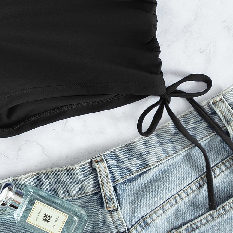 กางเกง ขาสั้นสีดำ บิกินี่ กางเกงว่ายน้ำ กางเกงโคโยตี้ รหัส SW255 / SW025