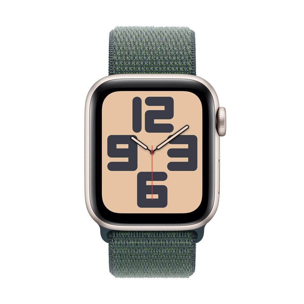 Apple Watch SE 2 GPS 40mm Starlight Aluminium Case 2 with Lake Green Sport Loop