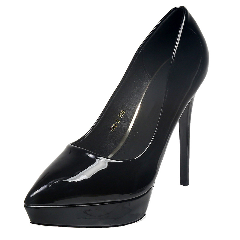 รองเท้า ส้นสูงดำ ส้นเข็ม สูง 4.7 นิ้ว+ เสริมฐาน รหัส SH993