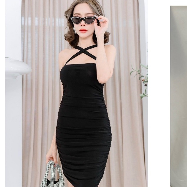 เดรส ขาว ไขว้หน้า ใส่เที่ยว ออกงานปาร์ตี้