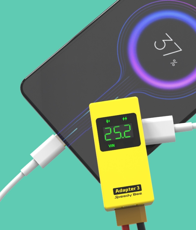 SpeedyBee Adapter 3 Micro USB 1-6S XT60 & PH2.0 ใช้เซ็ทลำผ่านมือถือ เชื่อมต่อ