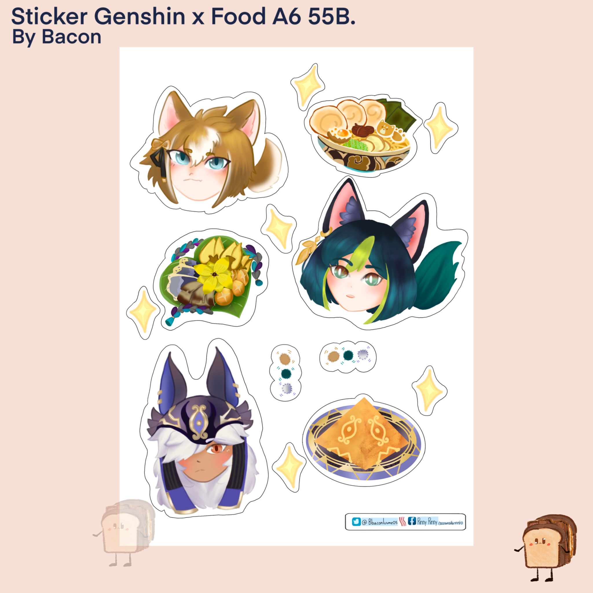 Sticker Genshin x Food A6