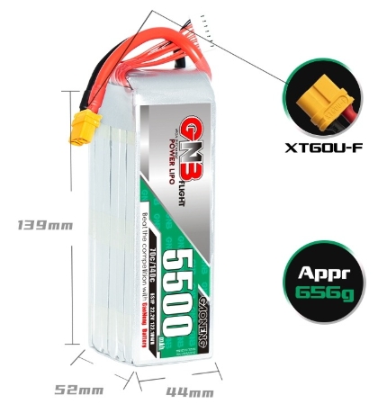 GNB 6s 5000mah - 10000mah 100C 50C 60C 110C 120C Gaoneng แบต LiPo Battery