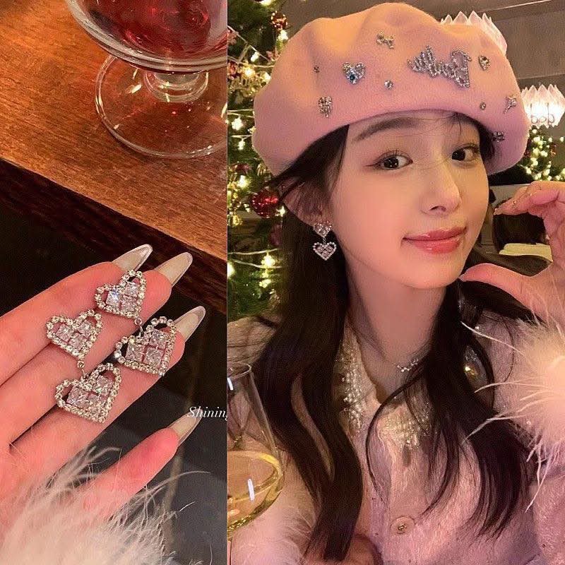 ต่างหูเงิน ต่างหูเพชร ต่างหูยาว พร้อมส่งในไทย