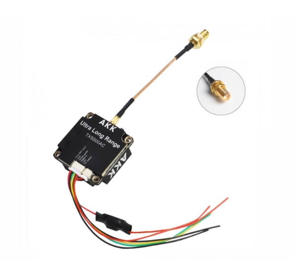 AKK TX5000AC Ultra Long Range All Channels Version 5W 4.9G-6G Ultra Wide Band 96CH VTX สำหรับโดรน โดรนเกษตร
