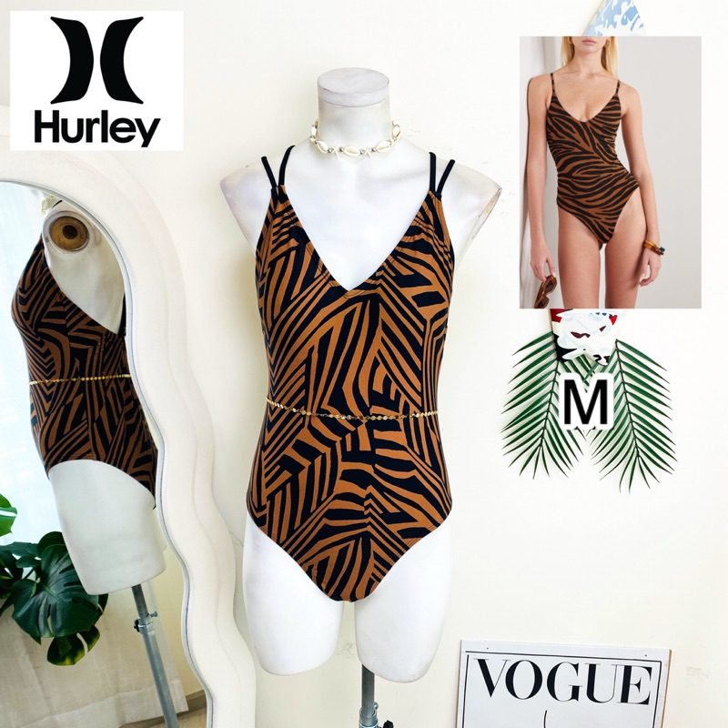ไซด์ M แบรนด์ Hurley แท้ 100%🌸วันพีช ชุดว่ายน้ำ One-piece ทะเล ชายหาด ลายกราฟฟิก Beach summer ชุดปาร์ตี้
