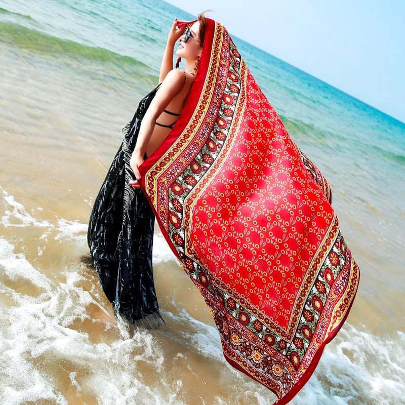 ผ้าคลุมไหล่ สไตล์โบฮีเมียน สวยมาก!!🧣พร้อมส่งในไทย