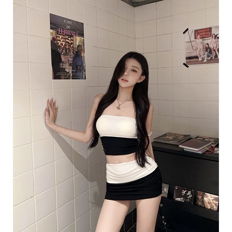 ชุดเซท เกาะอก+กระโปรง รหัส CN2808