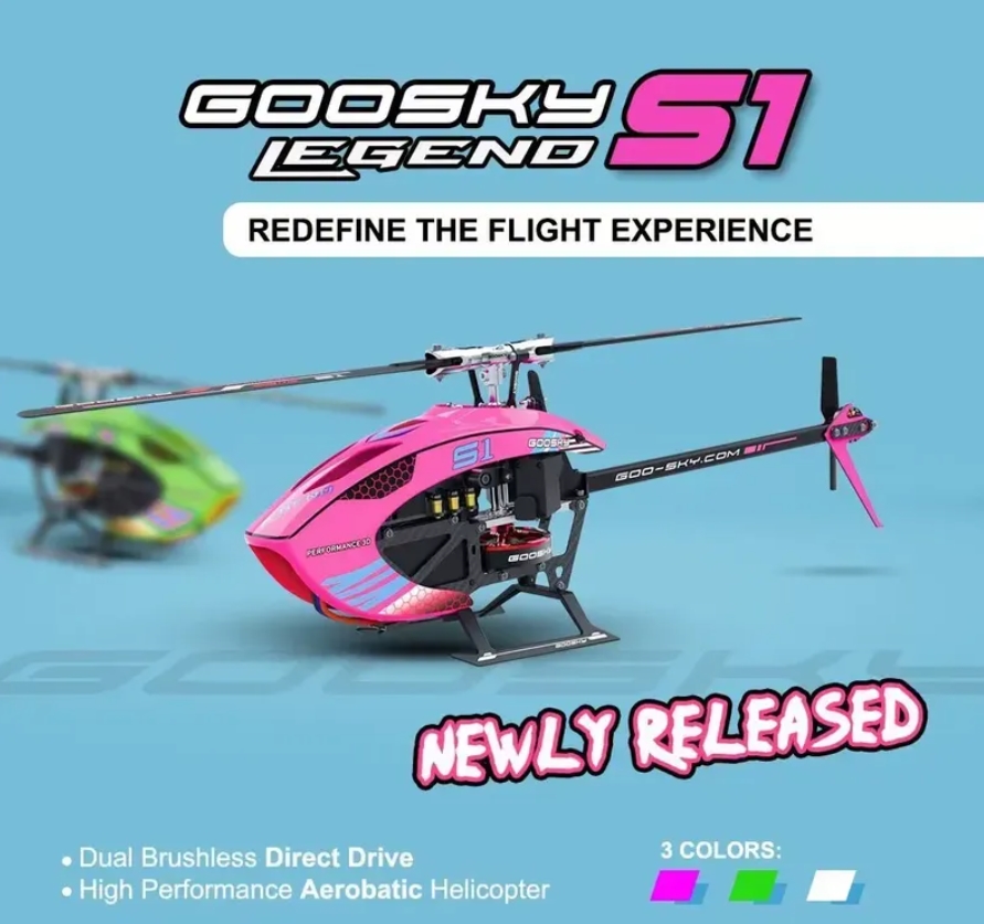 GOOSKY S1 LEGEND 3D 6CH Aerobatic Helicopter มีให้เลือก 3สี Dual Brushless Motor - Direct Drive