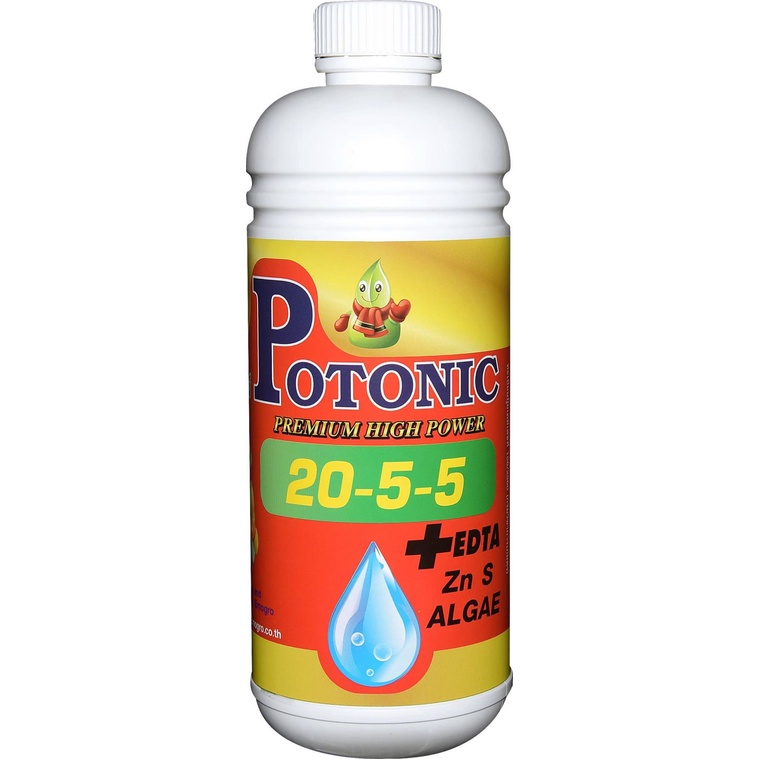 (ยกลัง*16ขวด) ปุ๋ยน้ำ 20-5-5 + EDTA Zn S ALGAE ปุ๋ยน้ำทางใบ ขนาด 1 ลิตร แตกใบอ่อน ยอดอ่อน ใบหนา ใบสมบูรณ์ บำรุงลูกเล็ก ต้นสมบูรณ์