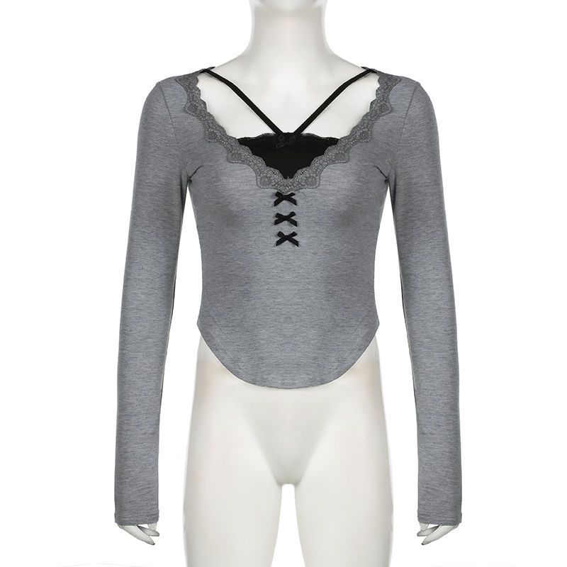 เสื้อครอป สไตล์เกาหลี รุ่นแขนยาว รหัส CN2745