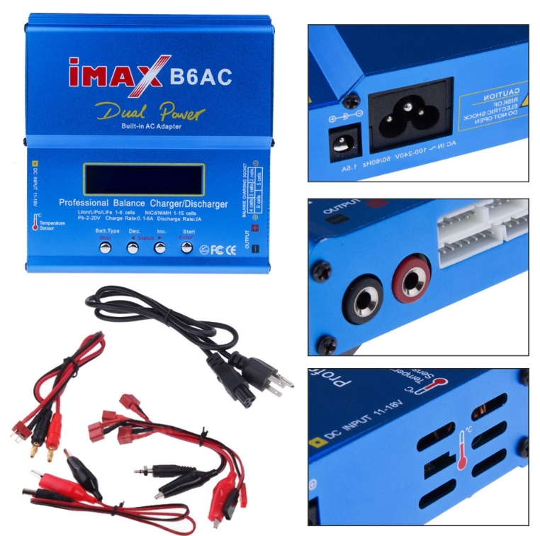 เครื่องชาร์จ 6A ชาร์จลิโพได้ 1-6S IMAX B6AC 80w ชาทแบตได้หลายชิด LiPo LiFe Li-ion PB NiCd หน้าจอดิจิตอล ใช้งานงา่ย