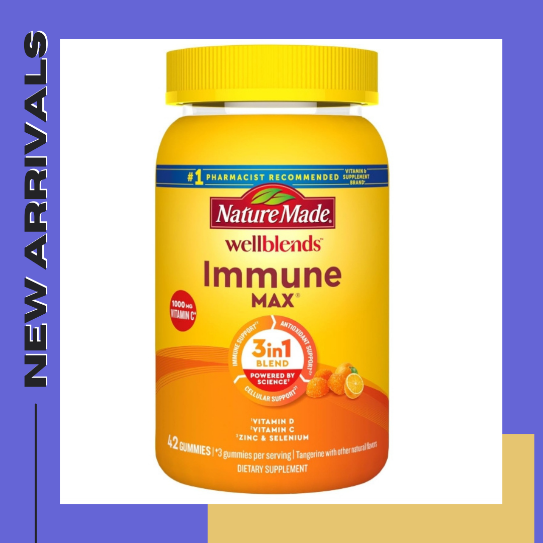 กัมมี่ เสริมภูมิคุ้มกัน 42ชิ้น Nature Made Wellblends ImmuneMAX Gummies, Vitamin C 1000mg + Zinc, Selenium, & Vitamin D3 5000 IU, Immune Support Supplement, 42 Gummies