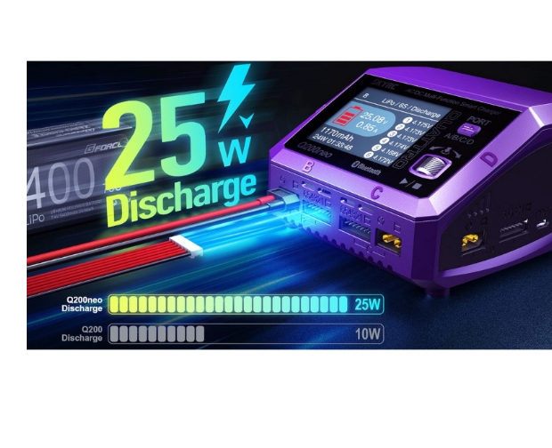 Skyrc Q200neo AC 200W DC 400W 10Ax2 4 Channel Smart Charger for 1-6S Lipo Battery LiPo/LiHV/LiFe/LiIon 400W