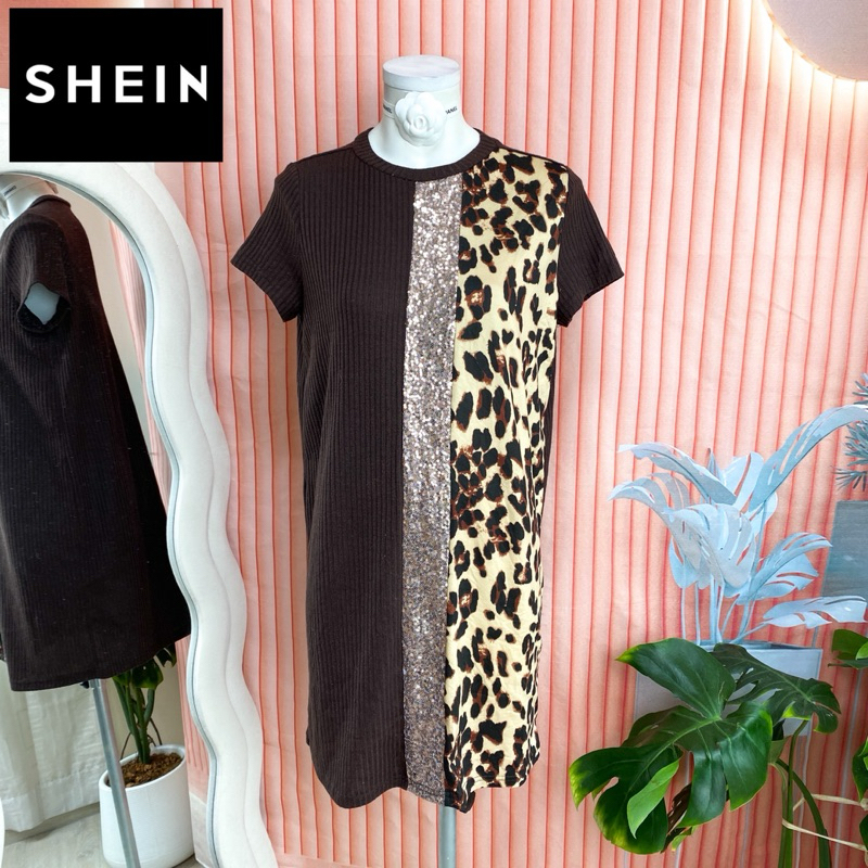 ไซด์ M แบรนด์ Shein แท้ 100%🌸เดรส งานเกล็ดวิบวับ สีน้ำตาล ใส่ออกงาน ทรงเข้ารูป เดรสออกงาน ชุดปาร์ตี้(9)