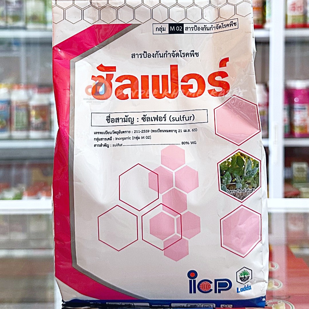 ซัลเฟอร์ 80% WG ขนาด 1 กิโลกรัม ป้องกันโรคได้หลากหลาย เช่น ราสนิม ราแป้ง ใช้ป้องกันและกำจัด ไรแดง และเพลี้ยไก่แจ้