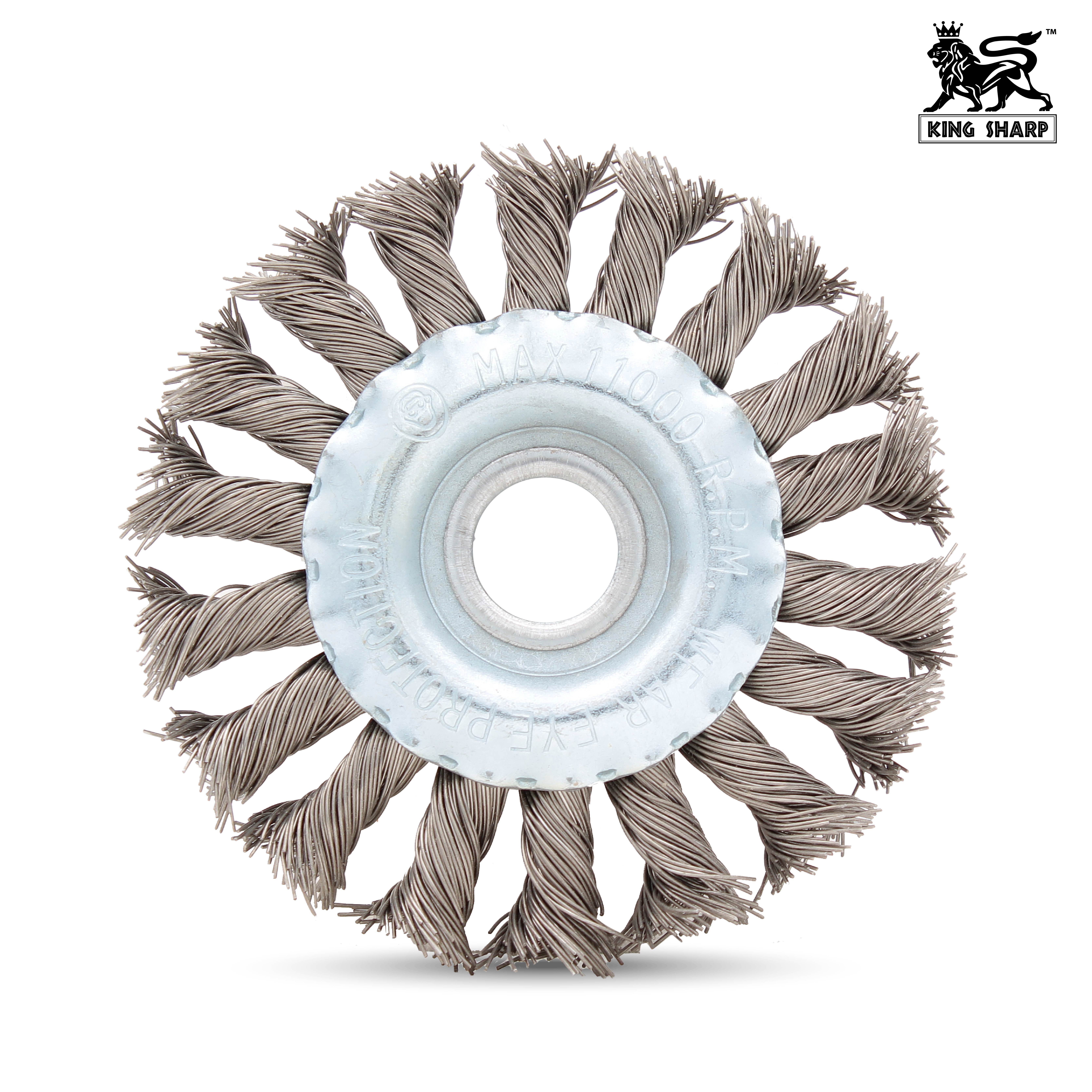 แปรงลวดล้อสเตนเลสถักเปีย KINGSHARP PT815100-S 100x16x13 mm.