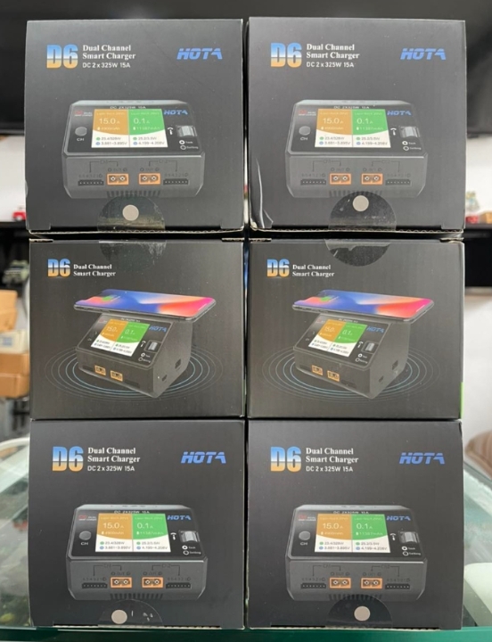 HOTA D6 Dual Channel Smart Charger DC Charge 325Wx2 with wireless charging ชาทได้ 2ก้อนพร้อมกัน