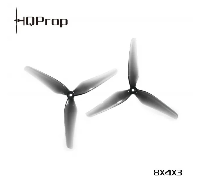 HQProp 8X4X3 Grey (1CW+1CCW) ใบพัดโดรน 8นิ้ว 1ถุง 2ใบ